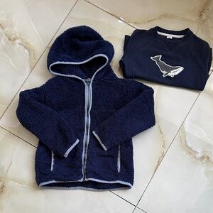 Navy Blue Kids Fleece Hoodie and sweatshirt